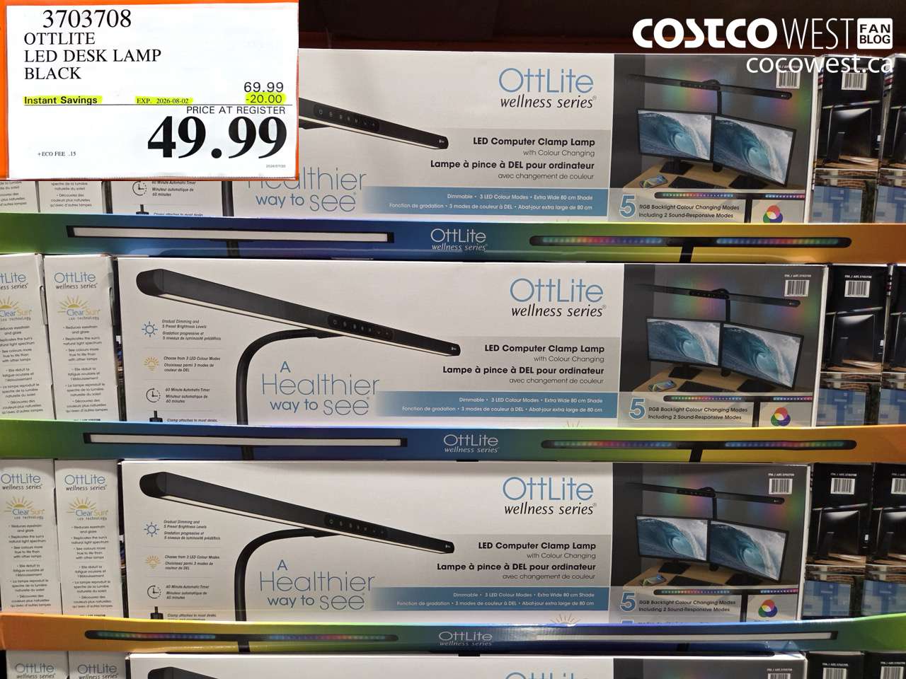 3703708 OTTLITE LED DESK LAMP BLACK ($20.00 INSTANT SAVINGS EXPIRES ON 2026-08-02) $49.99