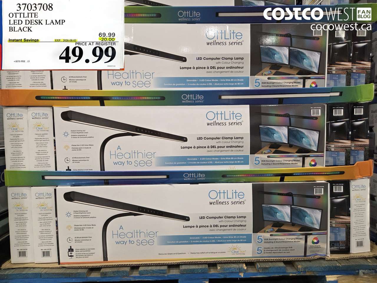 3703708 OTTLITE LED DESK LAMP BLACK ($20.00 INSTANT SAVINGS EXPIRES ON 2026-08-02) $49.99