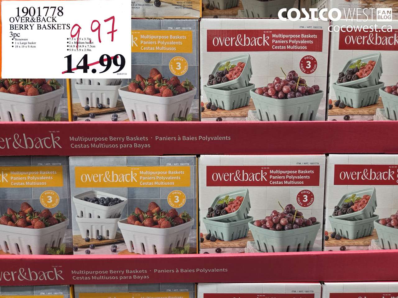 1901778 OVER&BACK BERRY BASKETS 3PC $9.97