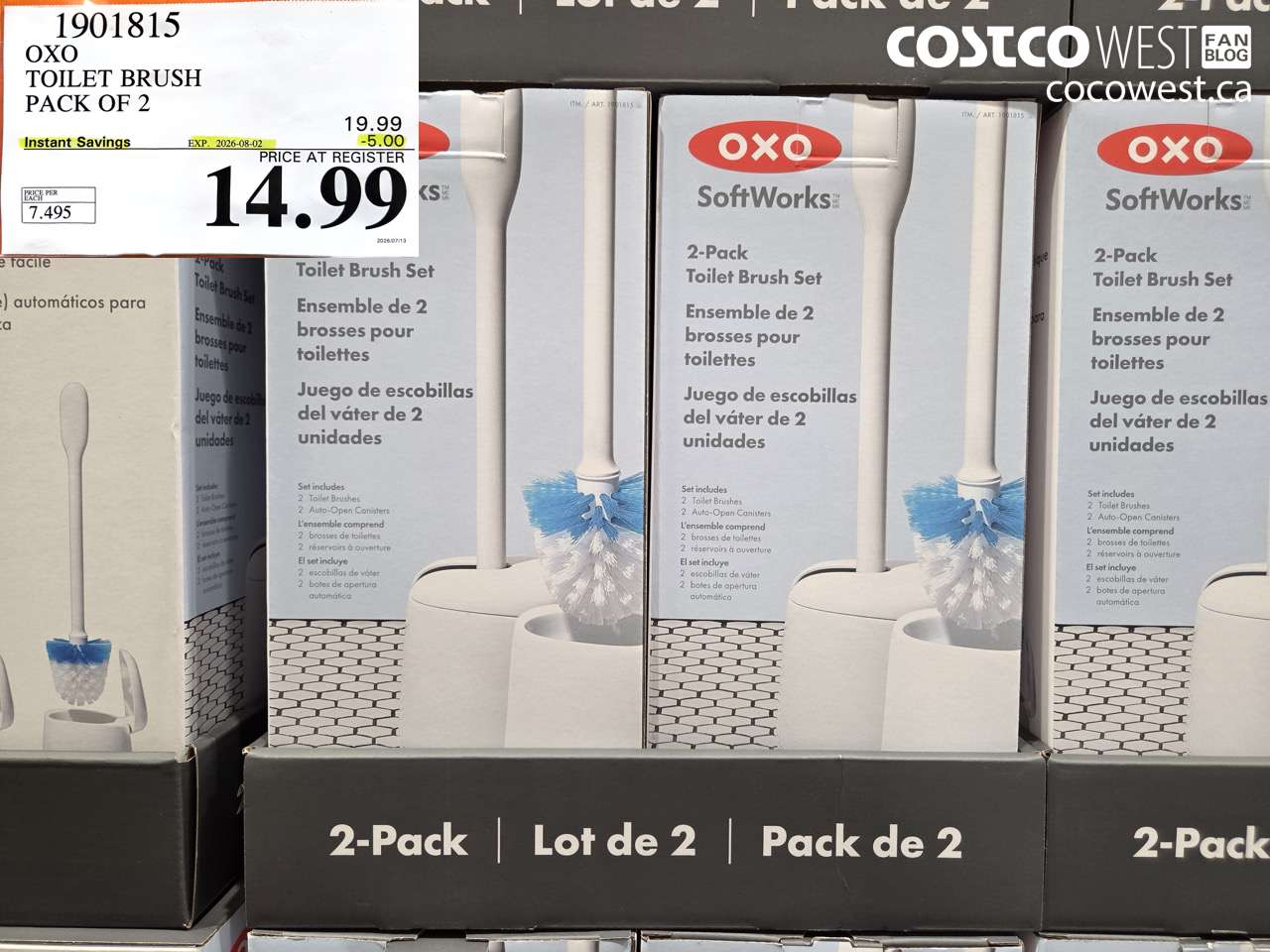 1901815 OXO TOILET BRUSH PACK OF 2 ($5.00 INSTANT SAVINGS EXPIRES ON 2026-08-02) $14.99