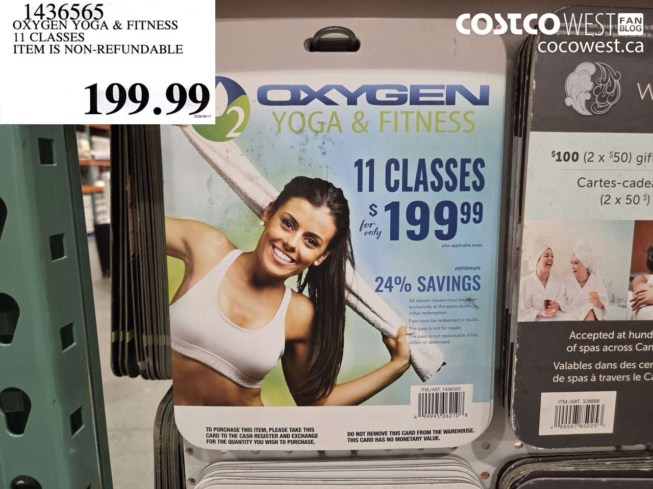 1436565 OXYGEN YOGA & FITNESS 11 CLASSES ITEM IS NON-REFUNDABLE $199.99