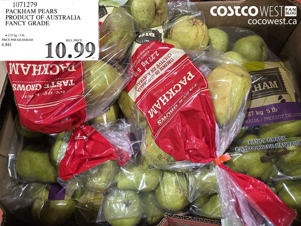 1071279 PACKHAM PEARS PRODUCT OF AUSTRALIA FANCY GRADE $10.99