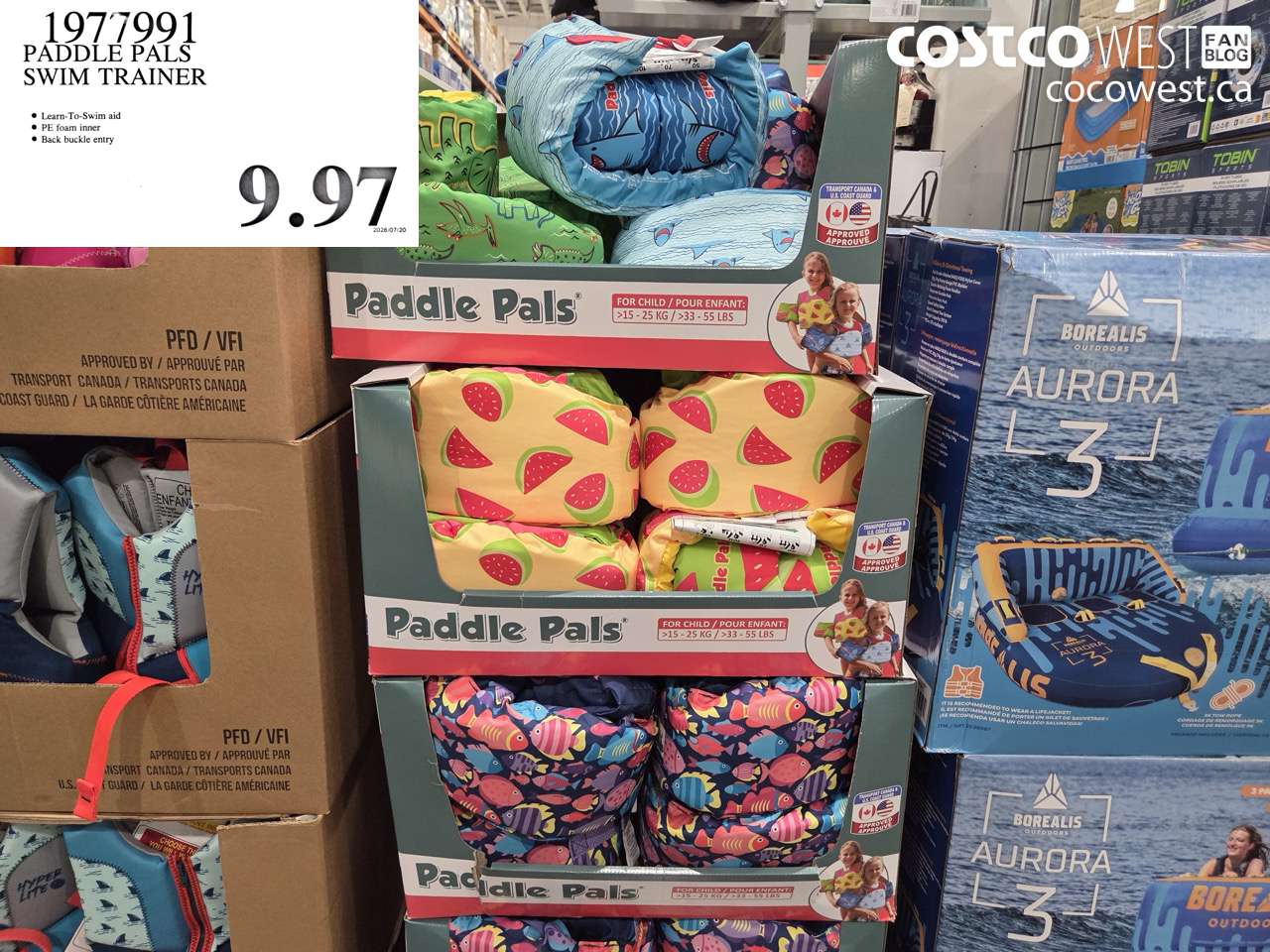 1977991 PADDLE PALS SWIM TRAINER $9.97