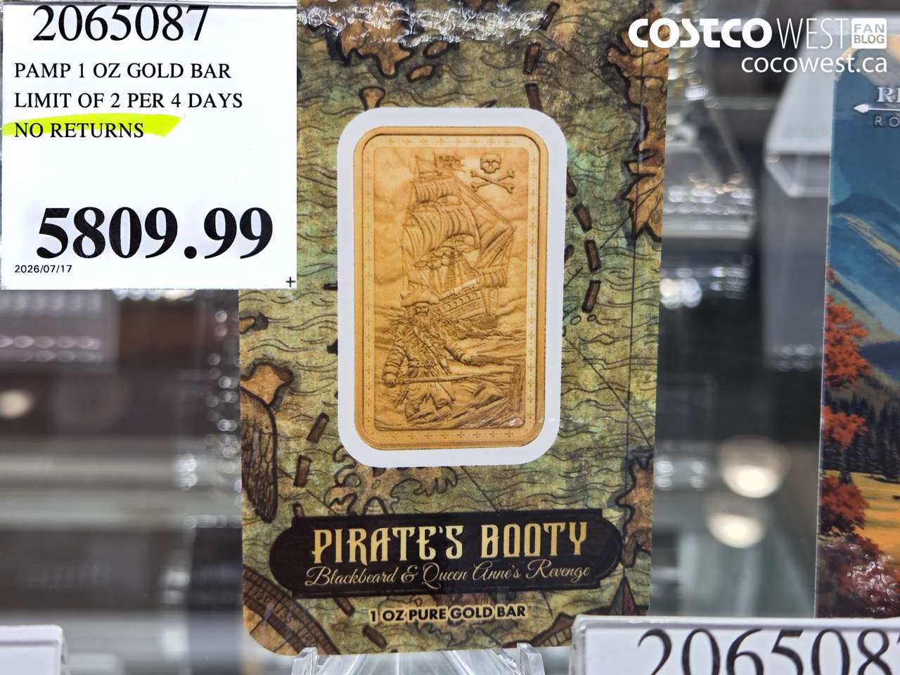 2065087 PAMP 1 OZ GOLD BAR LIMIT OF 2 PER 4 DAYS NO RETURNS $5809.99