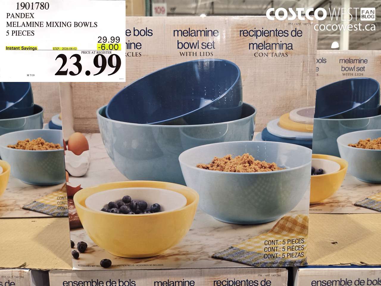 1901780 PANDEX MELAMINE MIXING BOWLS 5 PIECES ($6.00 INSTANT SAVINGS EXPIRES ON 2026-08-02) $23.99