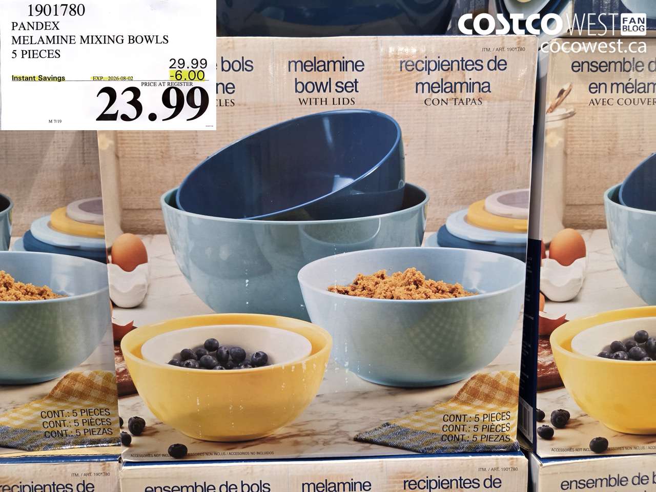 1901780 PANDEX MELAMINE MIXING BOWLS 5 PIECES ($6.00 INSTANT SAVINGS EXPIRES ON 2026-08-02) $23.99