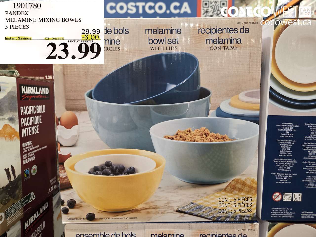 1901780 PANDEX MELAMINE MIXING BOWLS 5 PIECES ($6.00 INSTANT SAVINGS EXPIRES ON 2026-08-02) $23.99