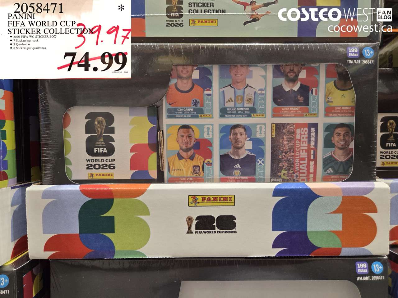 2058471 PANINI FIFA WORLD CUP STICKER COLLECTION $39.97
