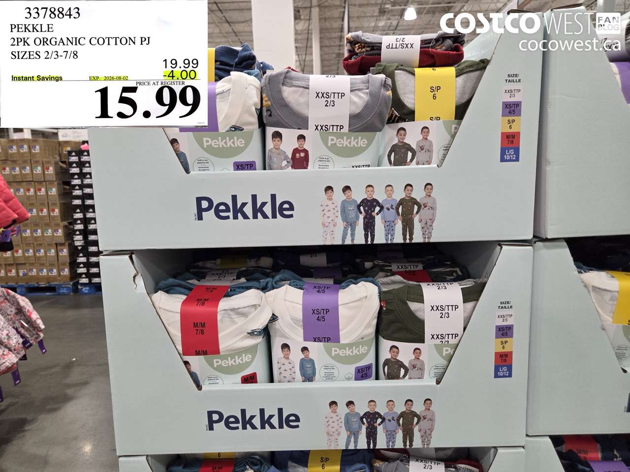 3378843 PEKKLE 2PK ORGANIC COTTON PJ SIZES 2/3-7/8 ($4.00 INSTANT SAVINGS EXPIRES ON 2026-08-02) $15.99