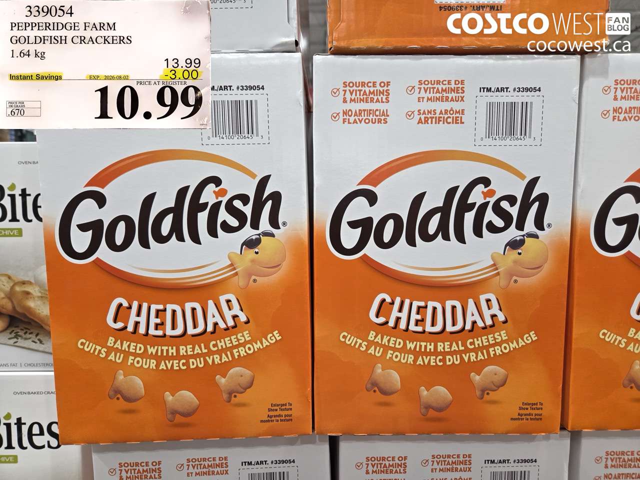 339054 PEPPERIDGE FARM GOLDFISH CRACKERS 1.64 KG ($3.00 INSTANT SAVINGS EXPIRES ON 2026-08-02) $10.99