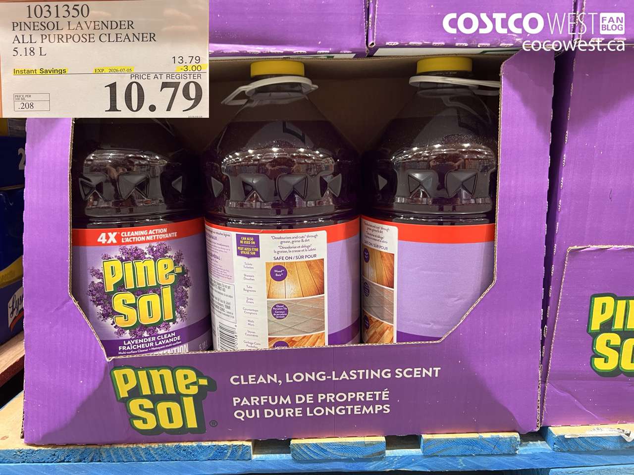 1031350 PINESOL LAVENDER ALL PURPOSE CLEANER 5.18 L ($3.00 INSTANT SAVINGS EXPIRES ON 2026-07-05) $10.79