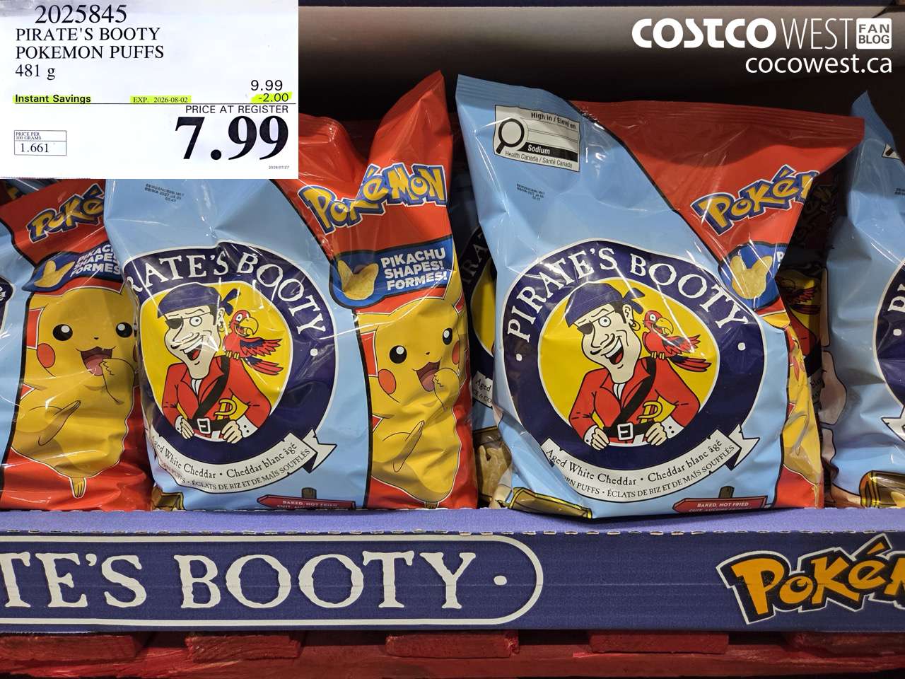2025845 PIRATE'S BOOTY POKEMON PUFFS 481 G ($2.00 INSTANT SAVINGS EXPIRES ON 2026-08-02) $7.99