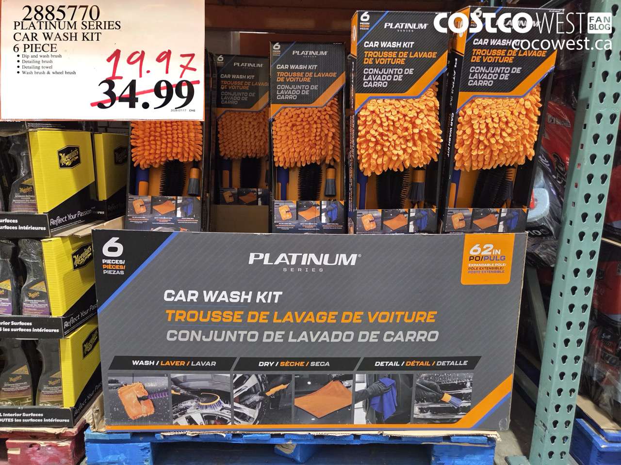 2885770 PLATINUM SERIES CAR WASH KIT 6 PIECE $19.97