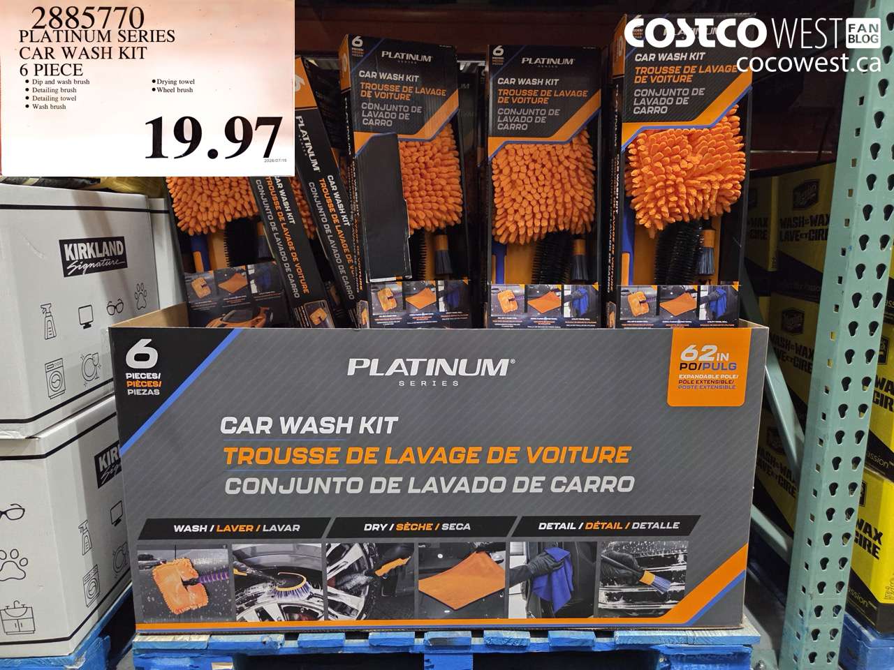 2885770 PLATINUM SERIES CAR WASH KIT 6 PIECE $19.97