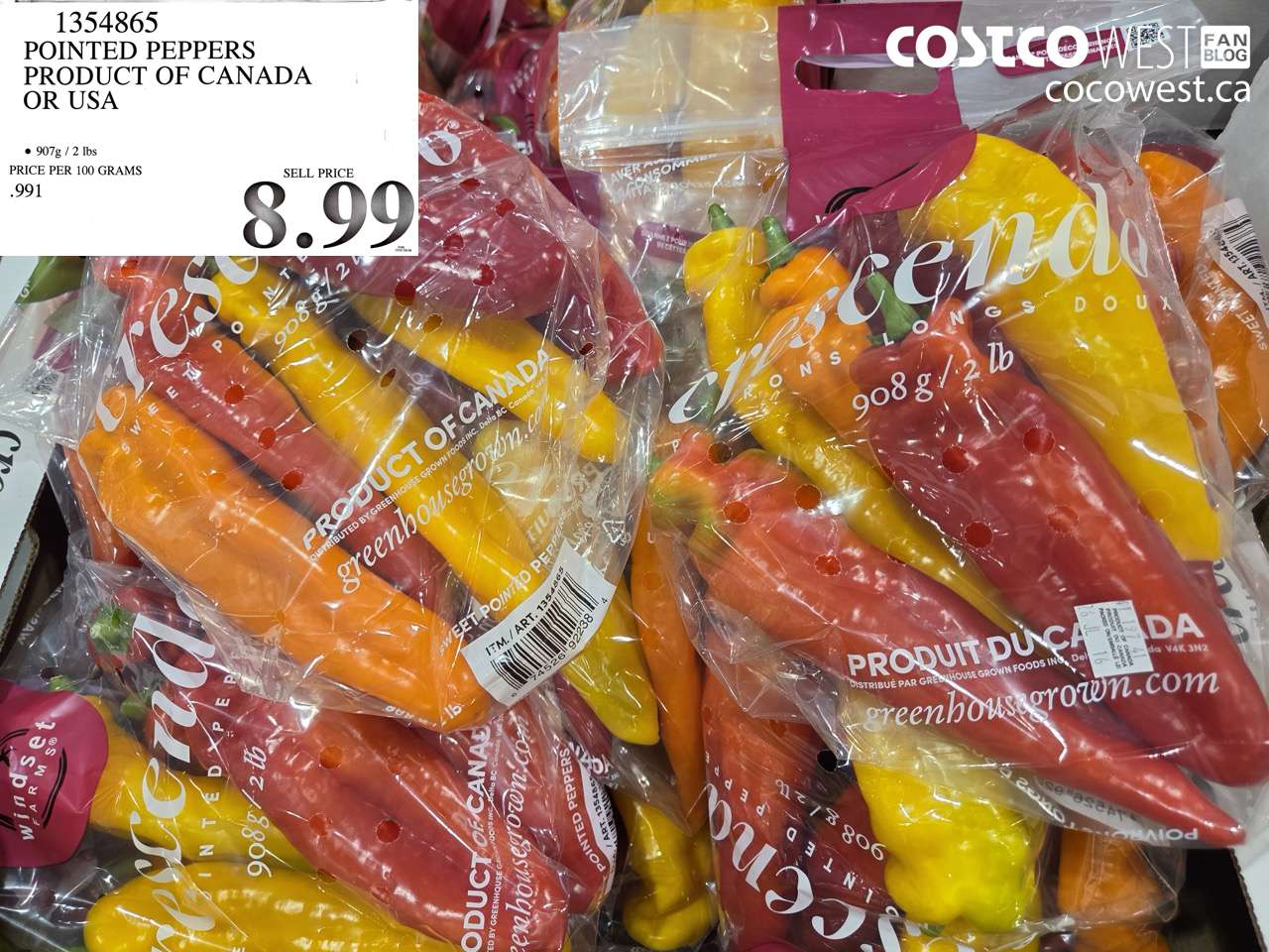 1354865 POINTED PEPPERS PRODUCT OF CANADA OR USA $8.99
