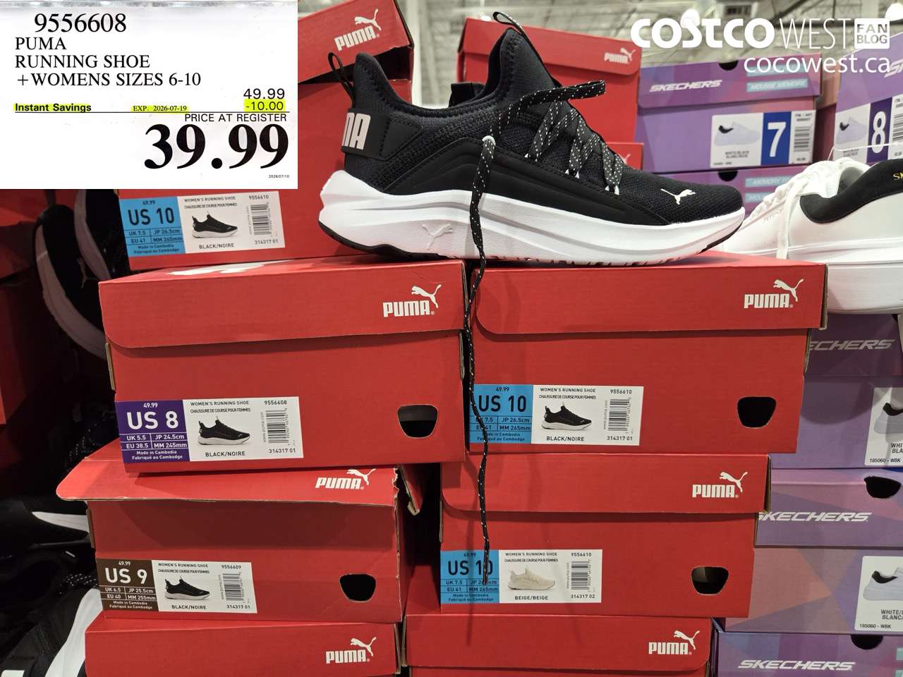 9556608 PUMA RUNNING SHOE WOMENS SIZES 6-10 ($10.00 INSTANT SAVINGS EXPIRES ON 2026-07-19) $39.99
