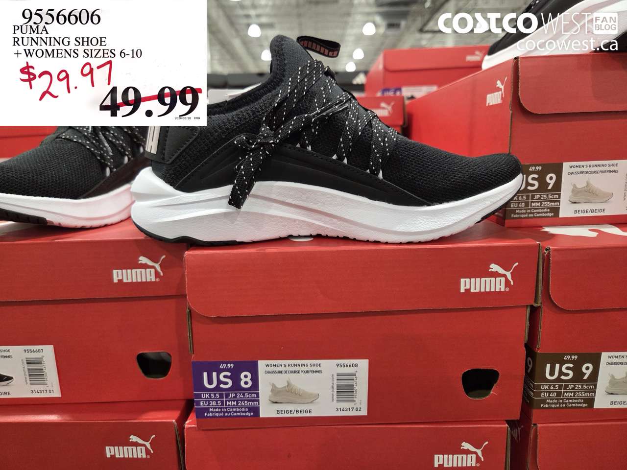 9556606 PUMA RUNNING SHOE WOMENS SIZES 6-10 $29.97