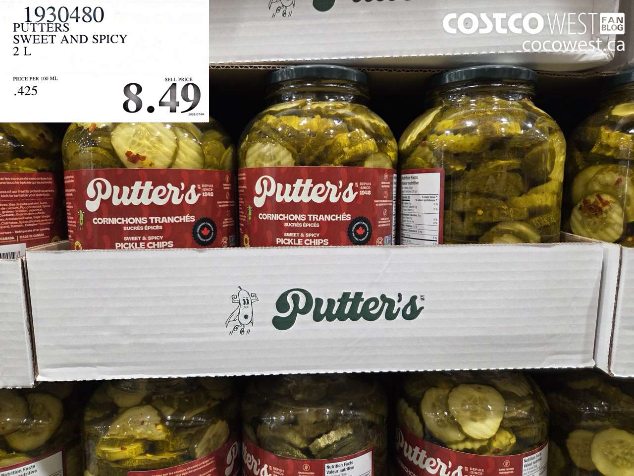 1930480 PUTTERS SWEET AND SPICY 2 L $8.49