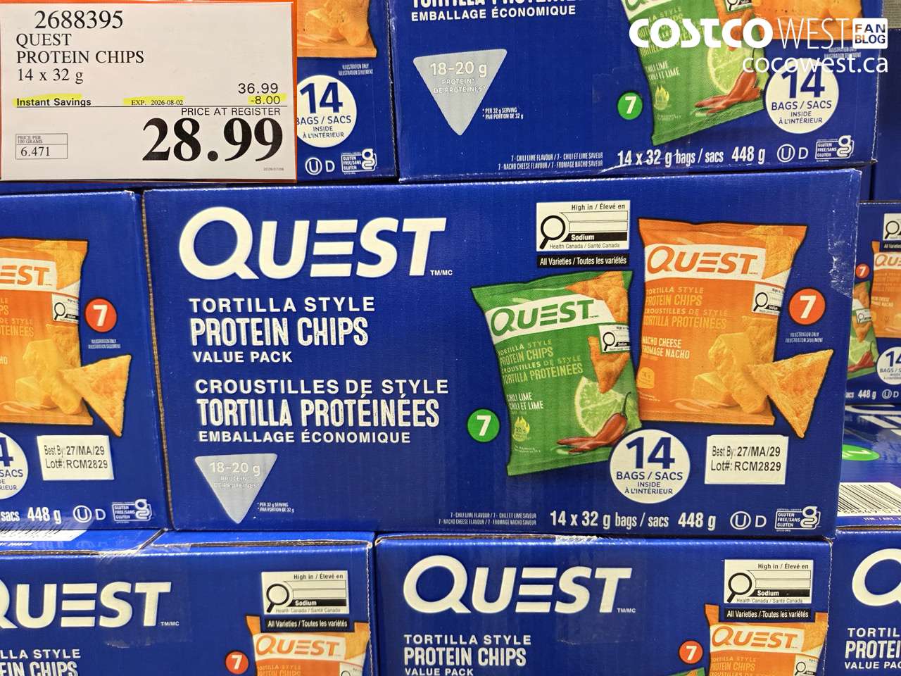 2688395 QUEST PROTEIN CHIPS 14 X 32 G ($8.00 INSTANT SAVINGS EXPIRES ON 2026-08-02) $28.99