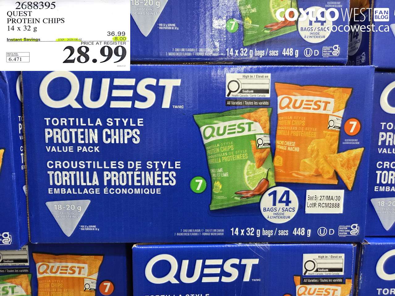 2688395 QUEST PROTEIN CHIPS 14 X 32 G ($8.00 INSTANT SAVINGS EXPIRES ON 2026-08-02) $28.99