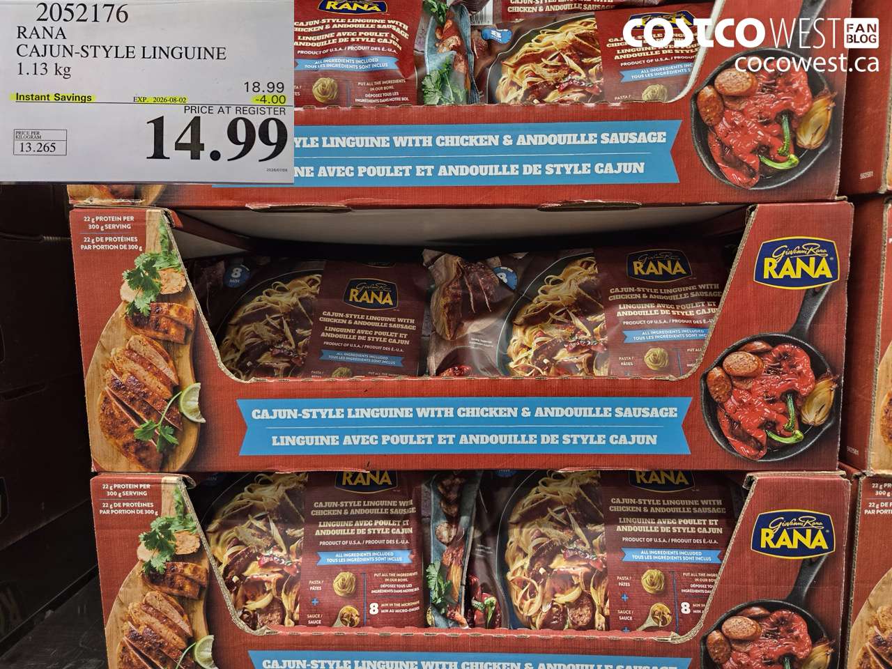 2052176 RANA CAJUN-STYLE LINGUINE 1.13 KG ($4.00 INSTANT SAVINGS EXPIRES ON 2026-08-02) $14.99