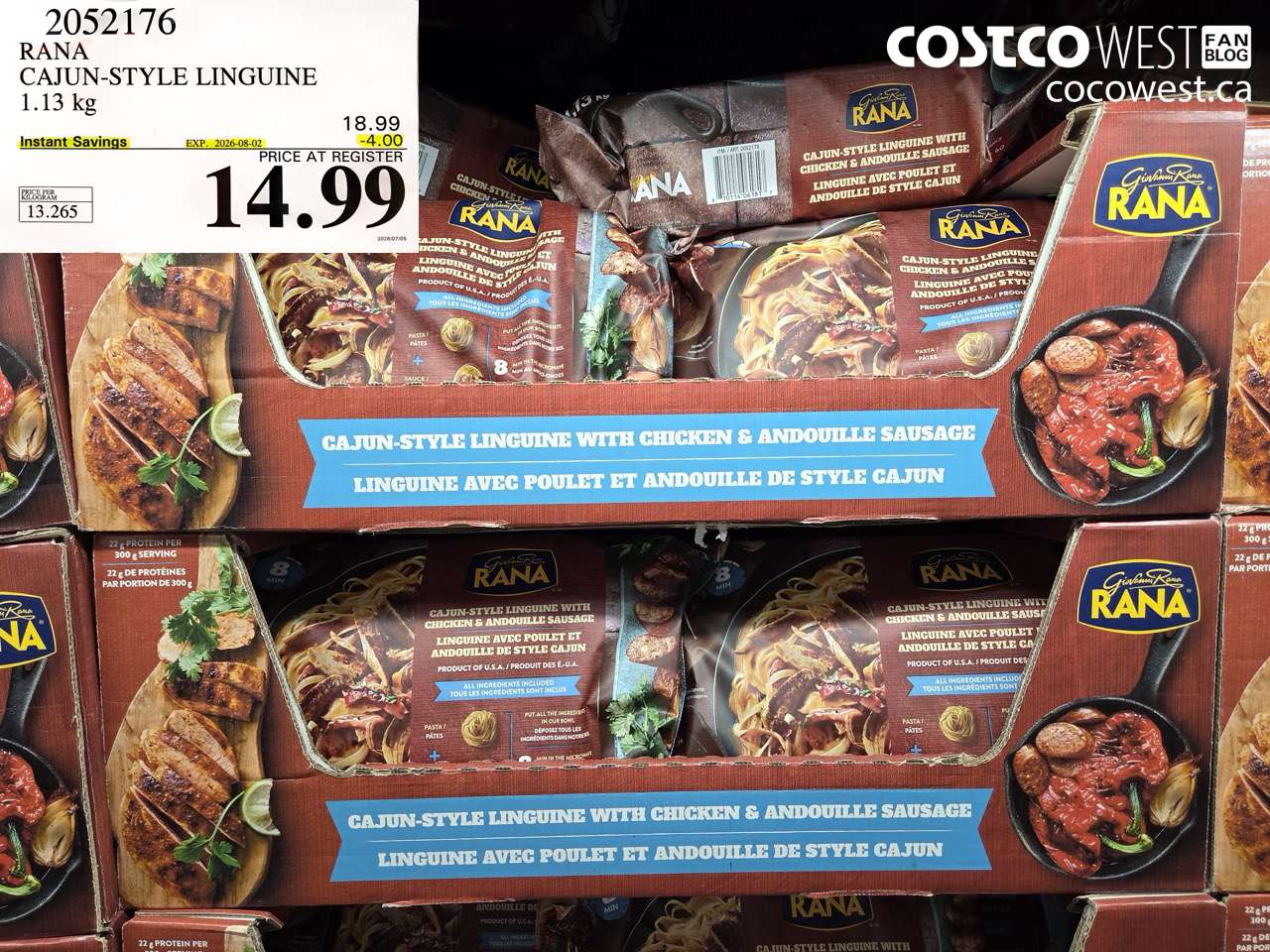 2052176 RANA CAJUN-STYLE LINGUINE 1.13 KG ($4.00 INSTANT SAVINGS EXPIRES ON 2026-08-02) $14.99