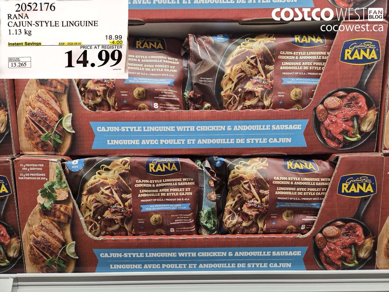 2052176 RANA CAJUN-STYLE LINGUINE 1.13 KG ($4.00 INSTANT SAVINGS EXPIRES ON 2026-08-02) $14.99