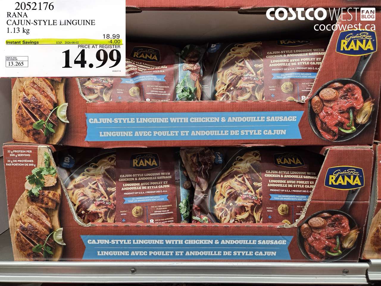 2052176 RANA CAJUN-STYLE LINGUINE 1.13 KG ($4.00 INSTANT SAVINGS EXPIRES ON 2026-08-02) $14.99