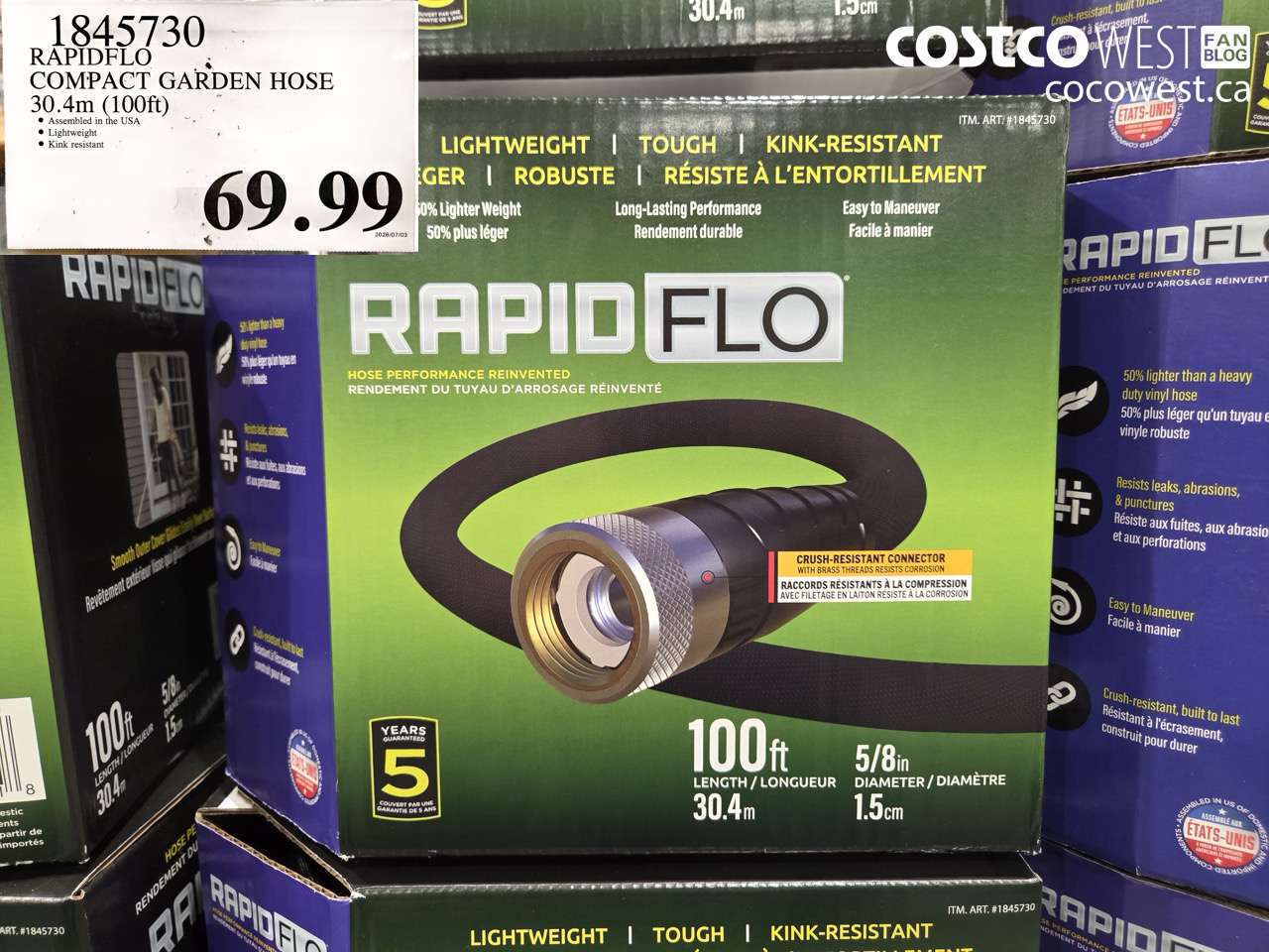 1845730 RAPIDFLO COMPACT GARDEN HOSE 30.4M (100FT) $69.99