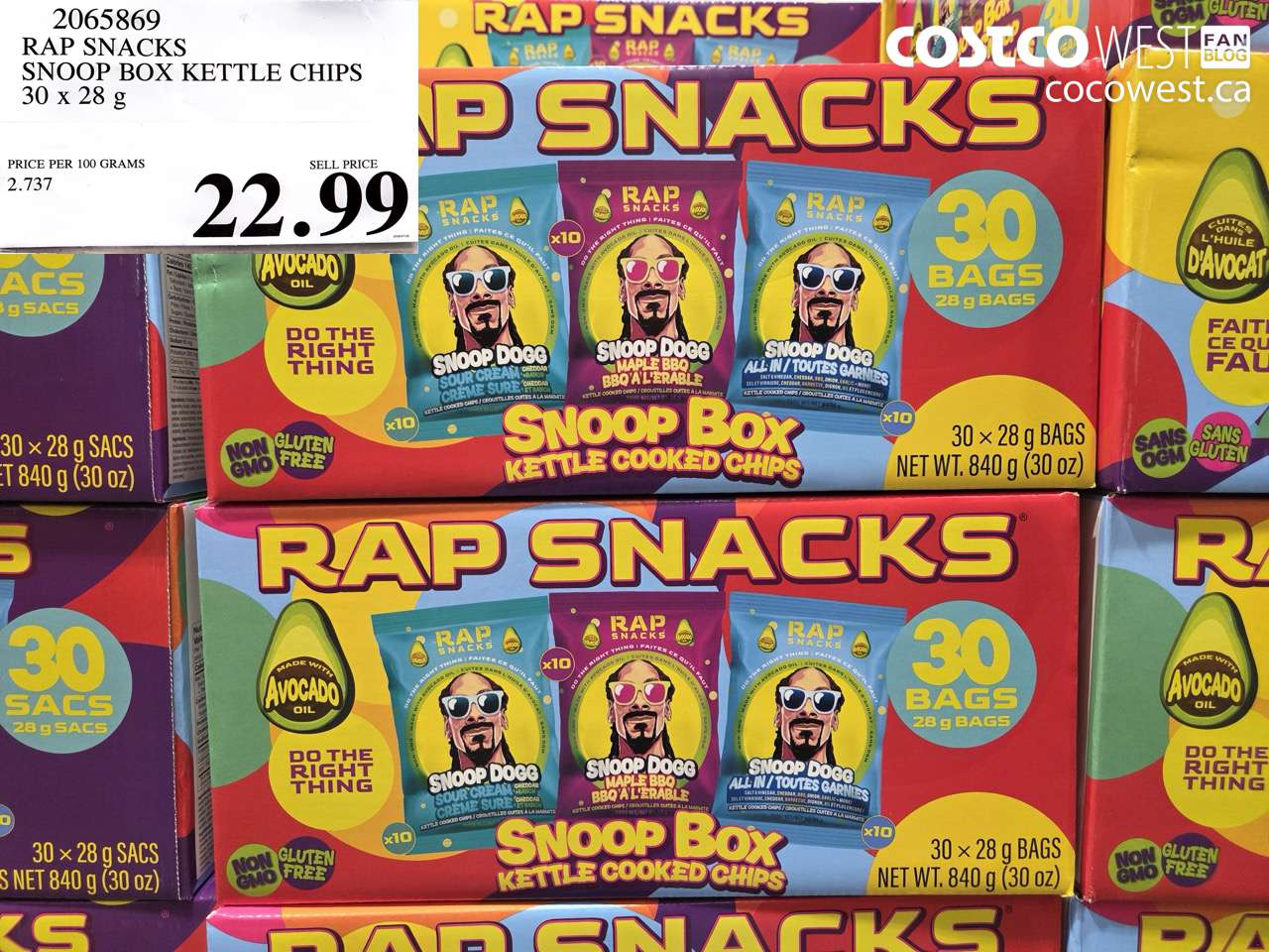2065869 RAP SNACKS SNOOP BOX KETTLE CHIPS 30 X 28 G $22.99
