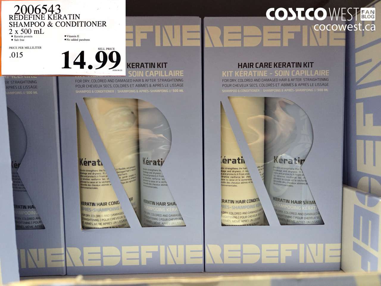 2006543 REDEFINE KERATIN SHAMPOO & CONDITIONER 2 X 500 ML $14.99