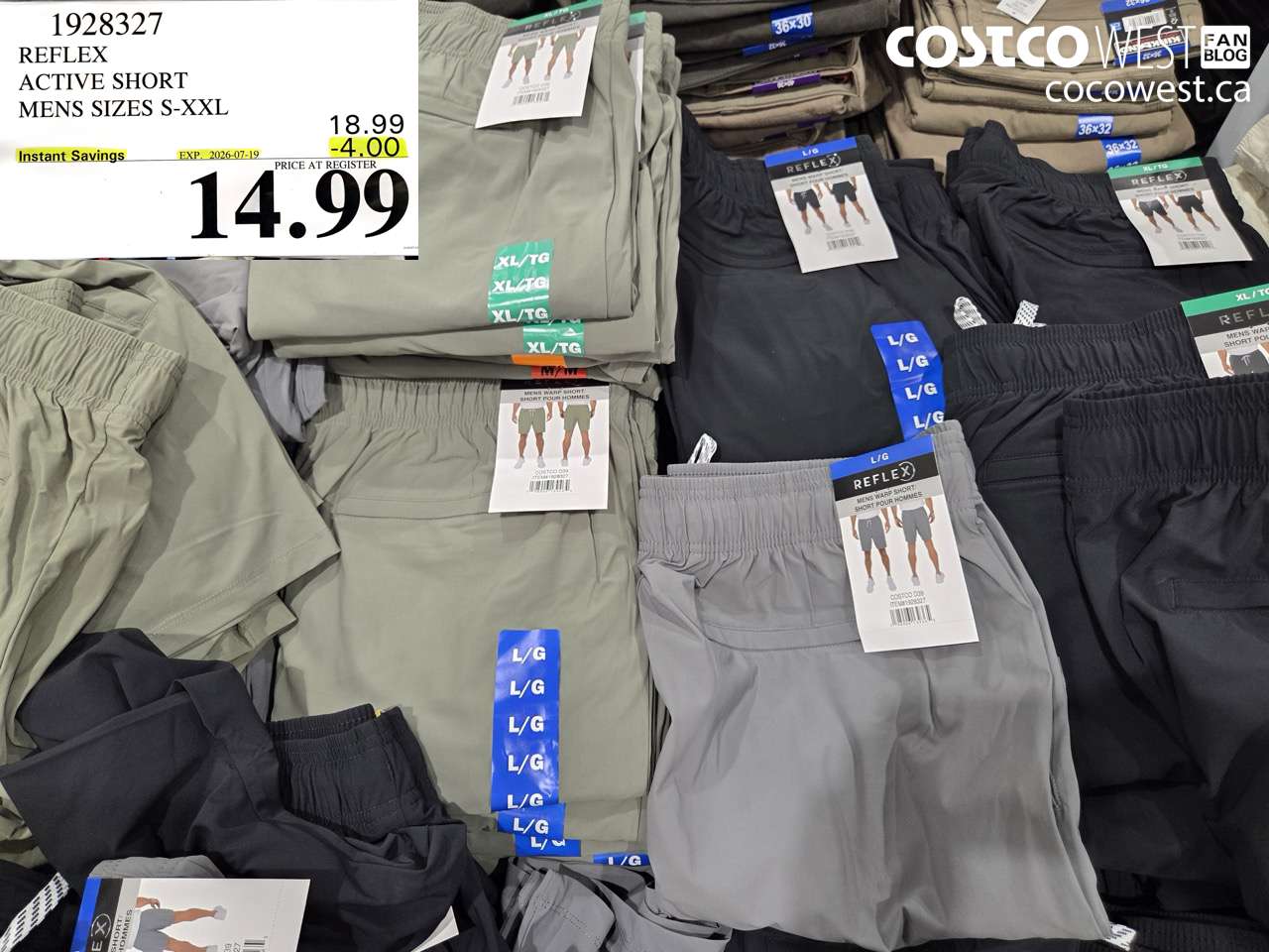 1928327 REFLEX ACTIVE SHORT MENS SIZES S-XXL ($4.00 INSTANT SAVINGS EXPIRES ON 2026-07-19) $14.99
