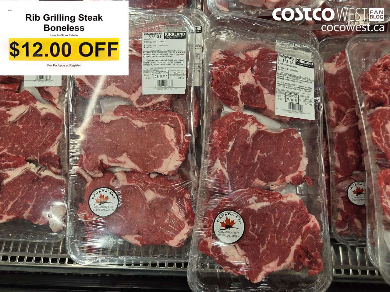 21877 RIB GRILLING STEAK BONELESS ($12.00 INSTANT SAVINGS)