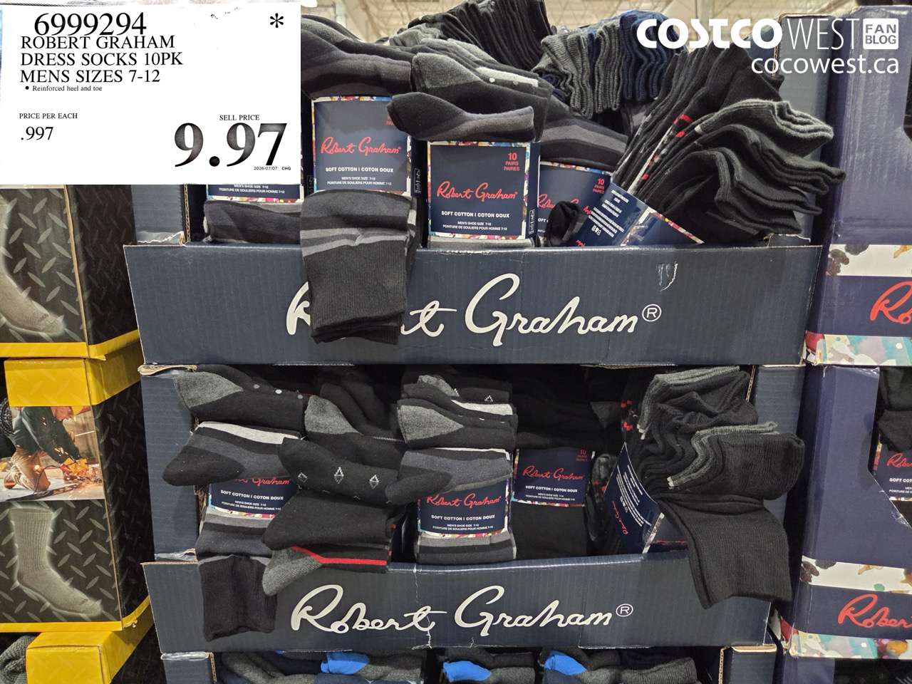 6999294 ROBERT GRAHAM DRESS SOCKS 10PK MENS SIZES 7-12 $9.97