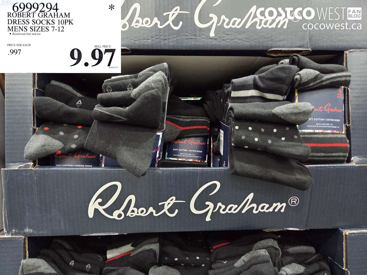 6999294 ROBERT GRAHAM DRESS SOCKS 10PK MENS SIZES 7-12 $9.97