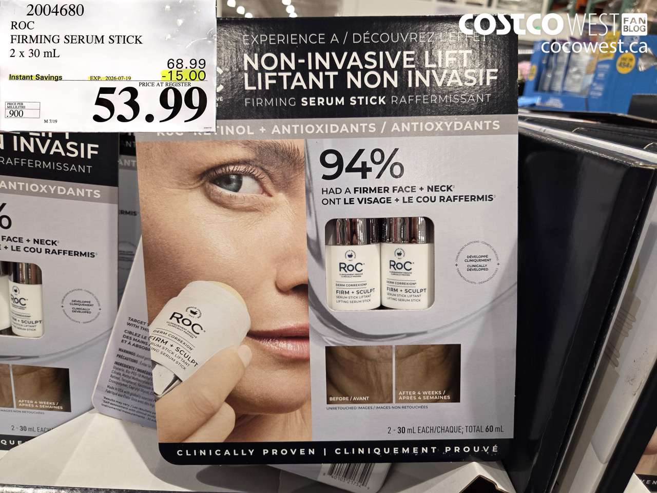 2004680 ROC FIRMING SERUM STICK 2 X 30 ML ($15.00 INSTANT SAVINGS EXPIRES ON 2026-07-19) $53.99