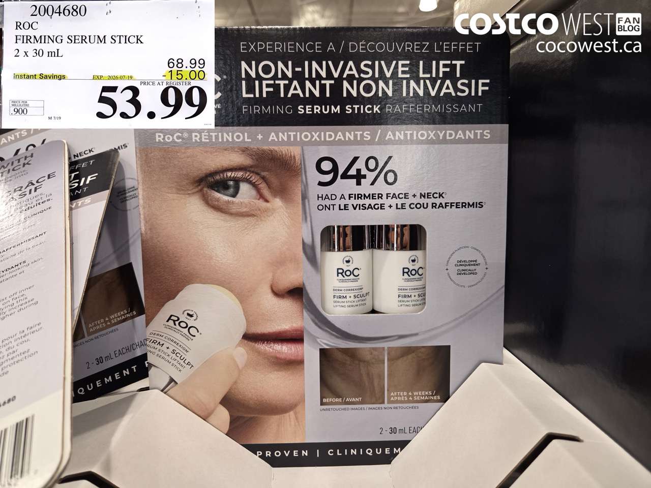 2004680 ROC FIRMING SERUM STICK 2 X 30 ML ($15.00 INSTANT SAVINGS EXPIRES ON 2026-07-19) $53.99