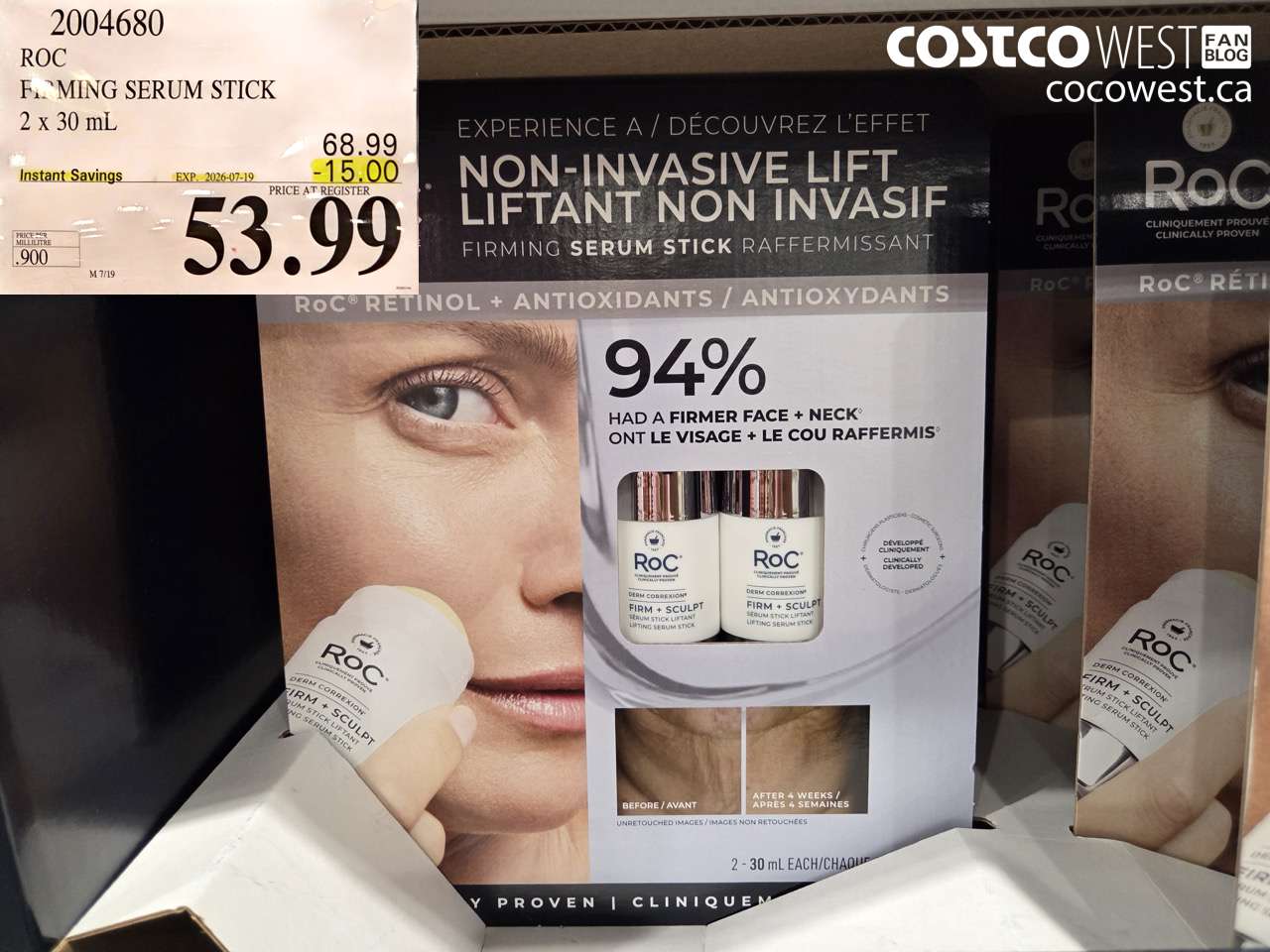2004680 ROC FIRMING SERUM STICK 2 X 30 ML ($15.00 INSTANT SAVINGS EXPIRES ON 2026-07-19) $53.99