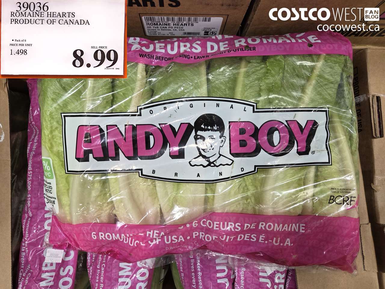 39036 ROMAINE HEARTS PRODUCT OF CANADA $8.99