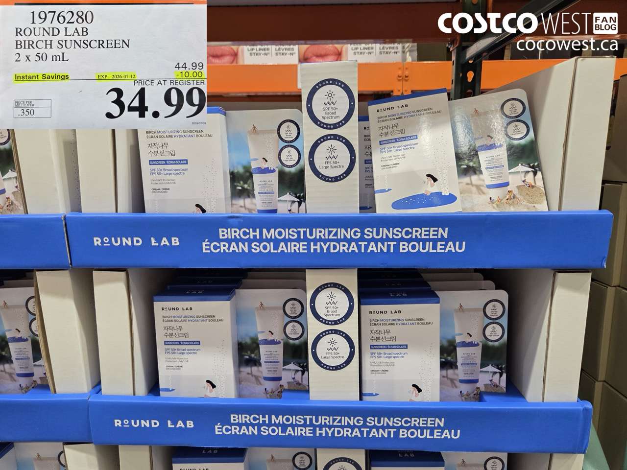 1976280 ROUND LAB BIRCH SUNSCREEN 2 X 50 ML ($10.00 INSTANT SAVINGS EXPIRES ON 2026-07-12) $34.99