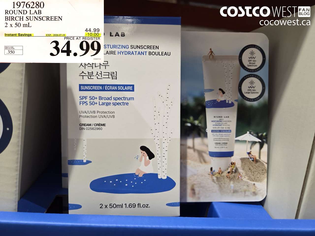 1976280 ROUND LAB BIRCH SUNSCREEN 2 X 50 ML ($10.00 INSTANT SAVINGS EXPIRES ON 2026-07-19) $34.99