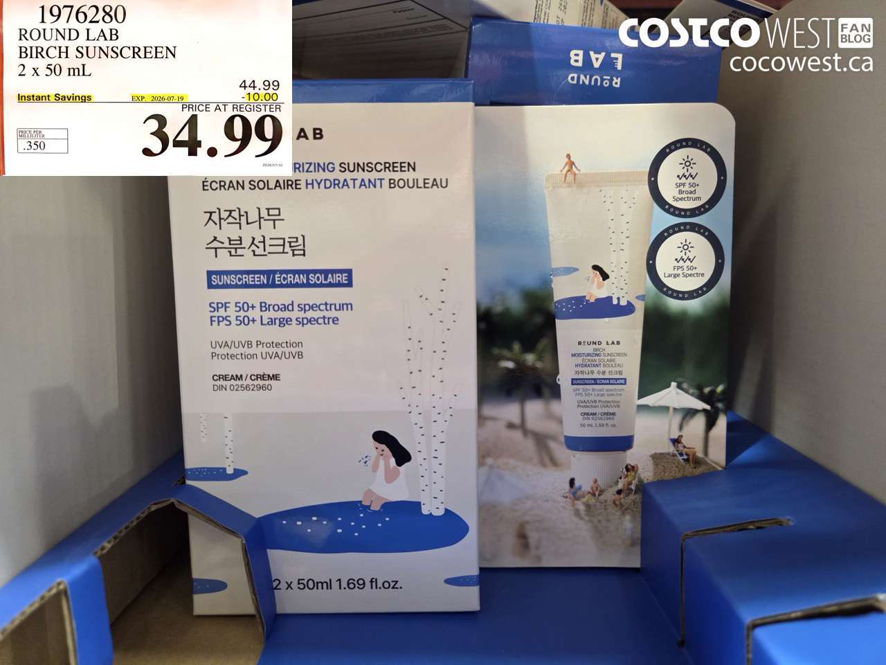 1976280 ROUND LAB BIRCH SUNSCREEN 2 X 50 ML ($10.00 INSTANT SAVINGS EXPIRES ON 2026-07-19) $34.99