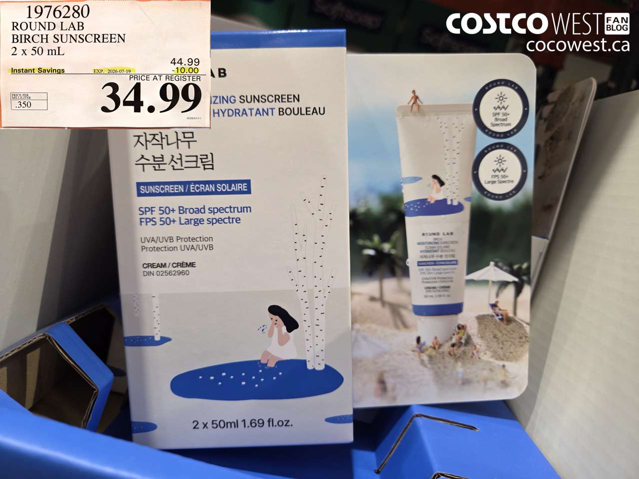 1976280 ROUND LAB BIRCH SUNSCREEN 2 X 50 ML ($10.00 INSTANT SAVINGS EXPIRES ON 2026-07-19) $34.99