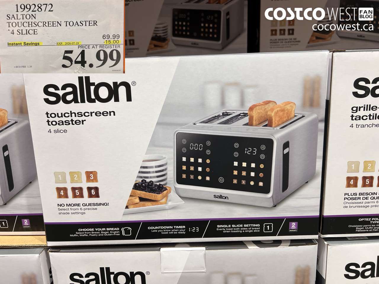 1992872 SALTON TOUCHSCREEN TOASTER 4 SLICE ($15.00 INSTANT SAVINGS EXPIRES ON 2026-07-19) $54.99