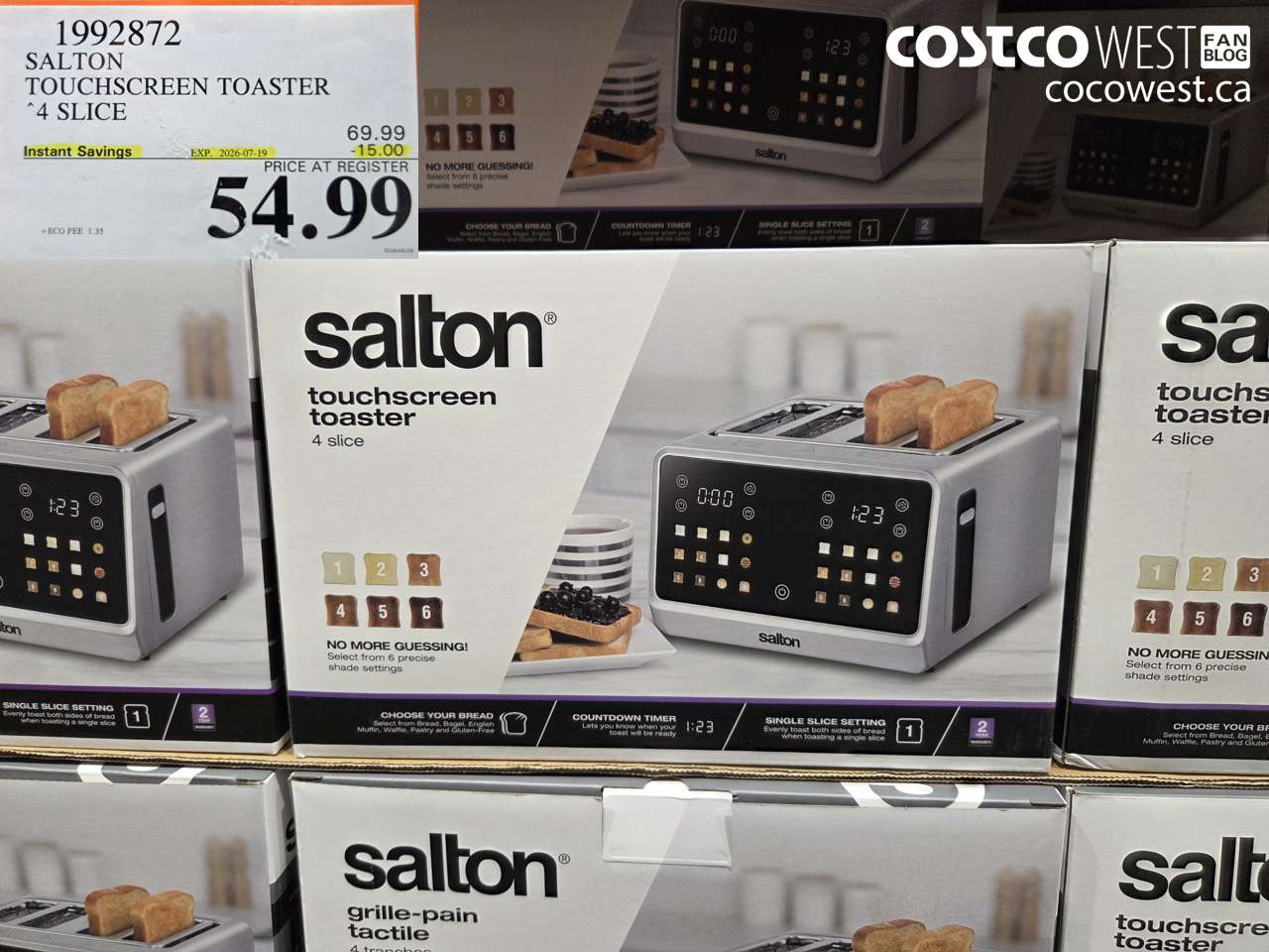 1992872 SALTON TOUCHSCREEN TOASTER 4 SLICE ($15.00 INSTANT SAVINGS EXPIRES ON 2026-07-19) $54.99