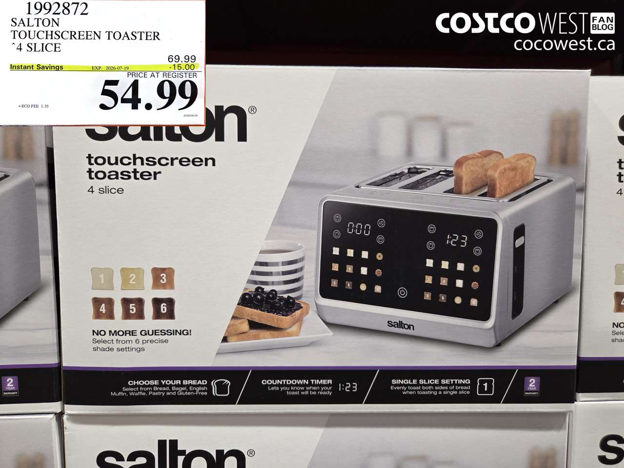 1992872 SALTON TOUCHSCREEN TOASTER 4 SLICE ($15.00 INSTANT SAVINGS EXPIRES ON 2026-07-19) $54.99