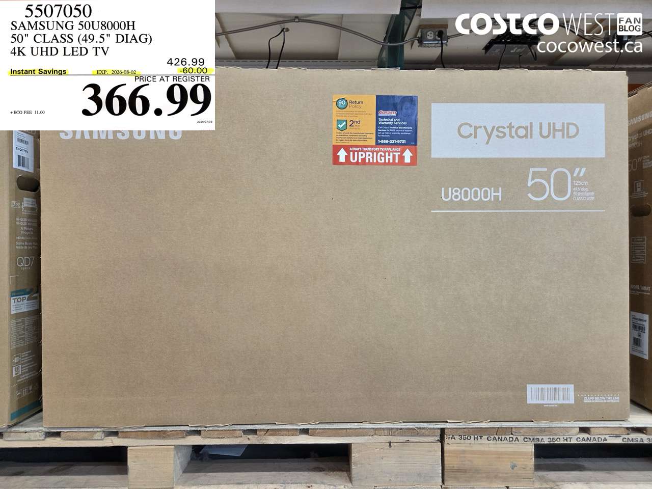 5507050 SAMSUNG 50U8000H 50