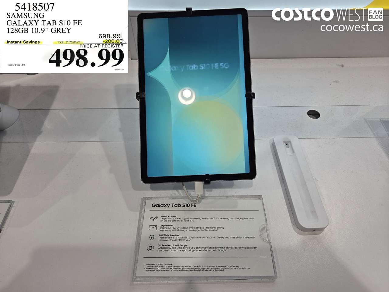 5418507 SAMSUNG GALAXY TAB S10 FE 128GB 10.9