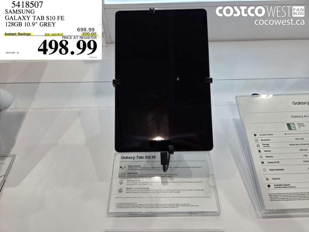 5418507 SAMSUNG GALAXY TAB S10 FE 128GB 10.9