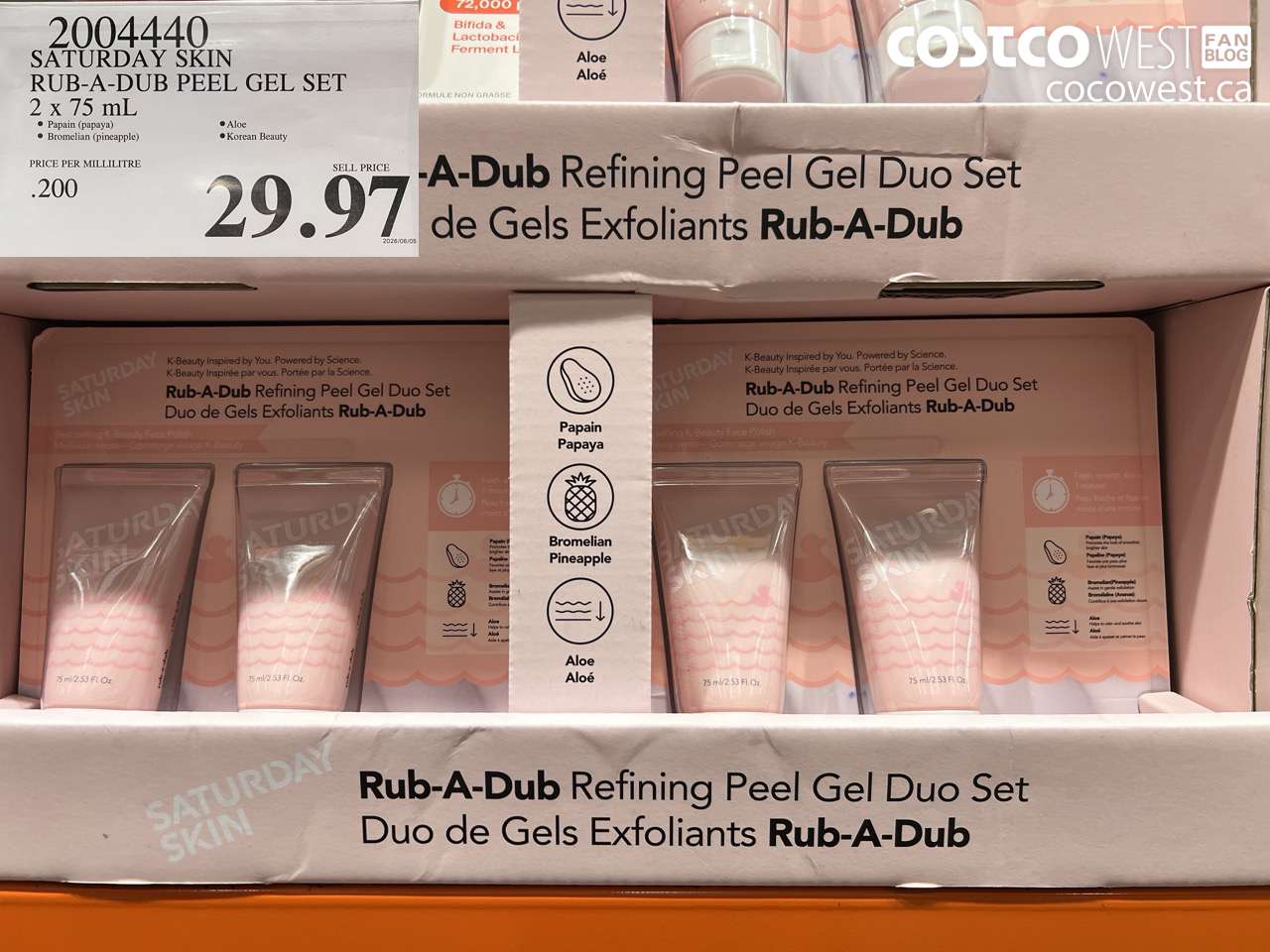 2004440 SATURDAY SKIN RUB-A-DUB PEEL GEL SET 2 X 75 ML $29.97